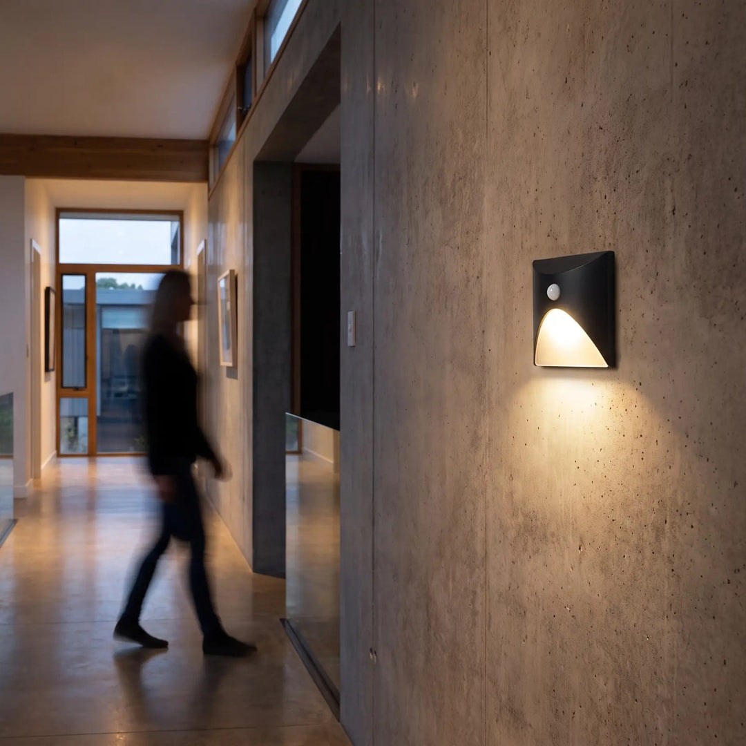 Motion Sensor Wall Light for Hallways and Stairs | Black or White