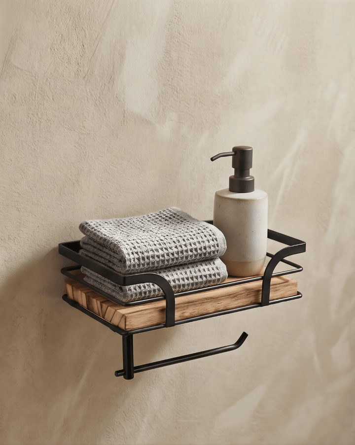 Wall Toilet Roll Holder With Spare Roll Storage