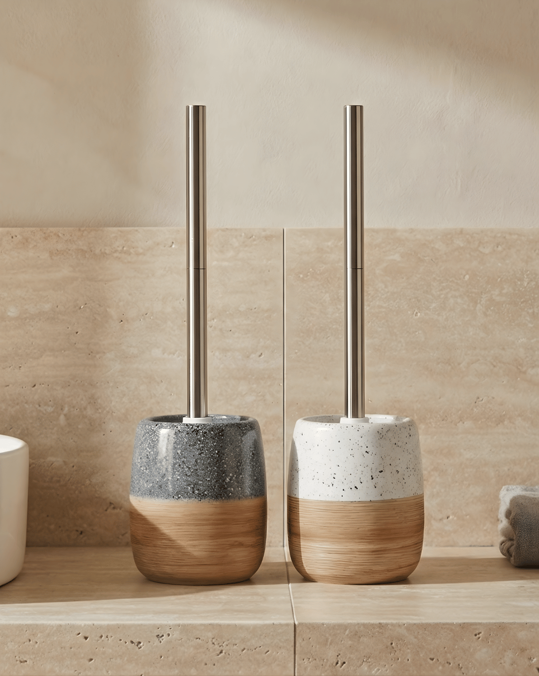 Ceramic Toilet Brush Set