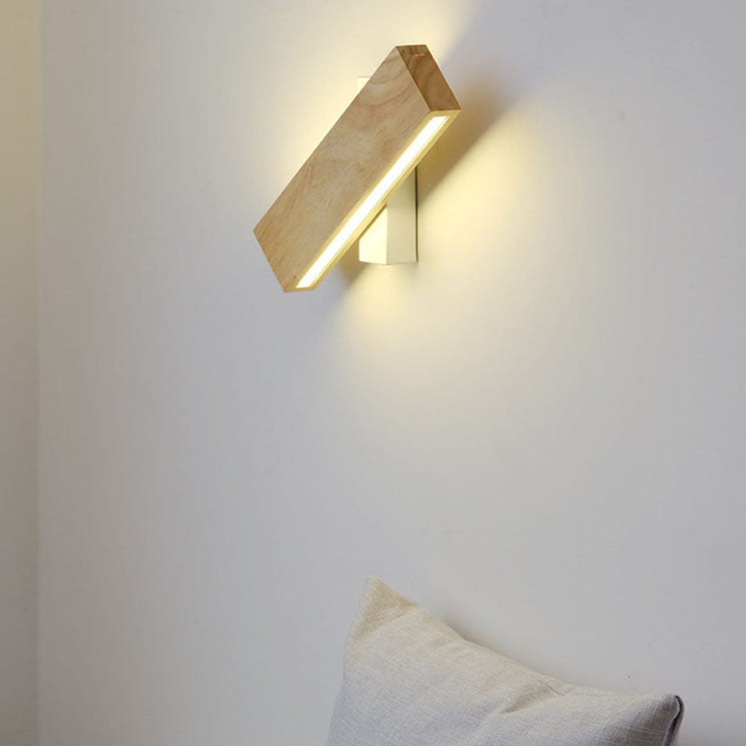 Rotating Wood Wall Light | Up and Down LED, 22 or 32 cm