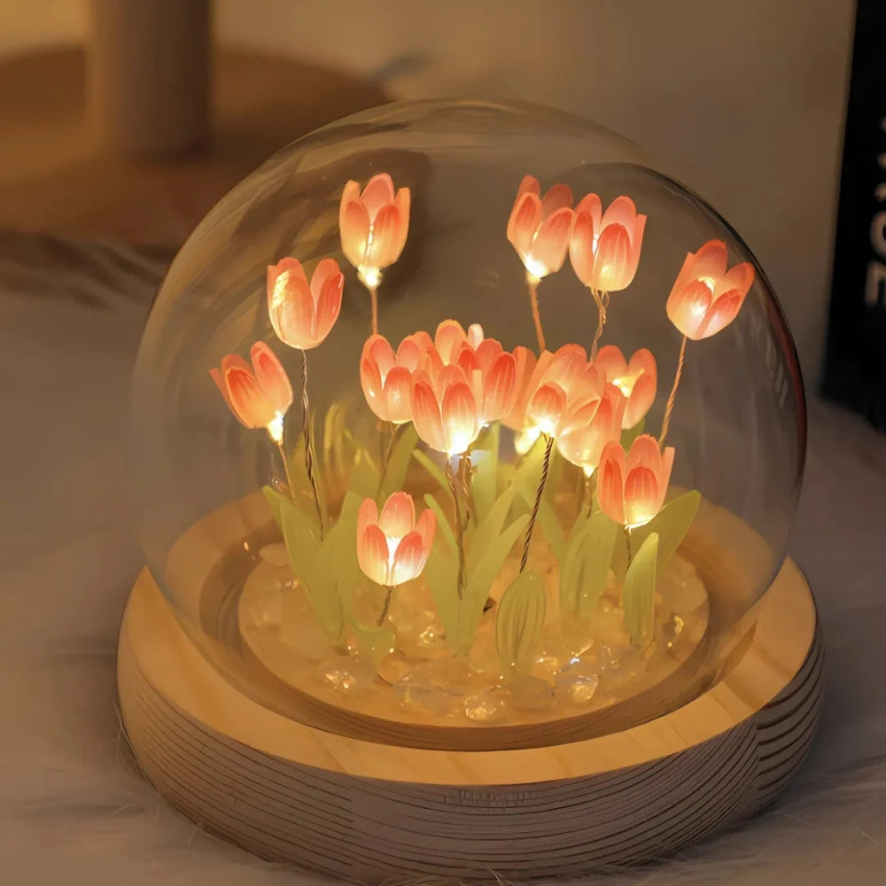 Tulip Glass Dome Night Light