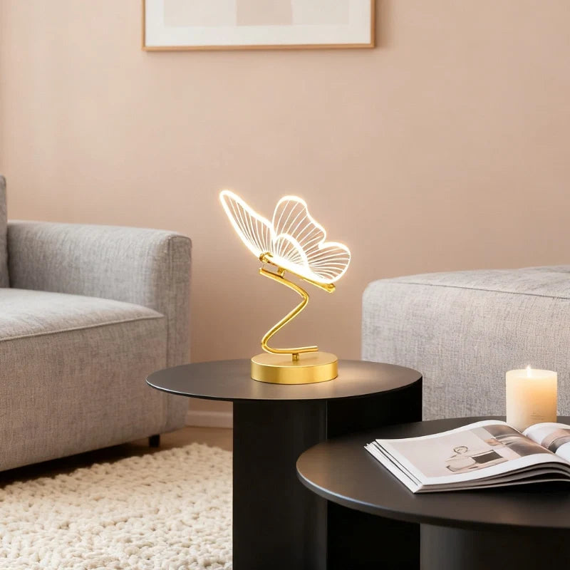 Engraved Butterfly Wing Table Lamp