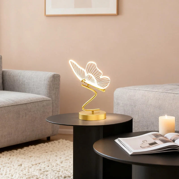 Engraved Butterfly Wing Table Lamp