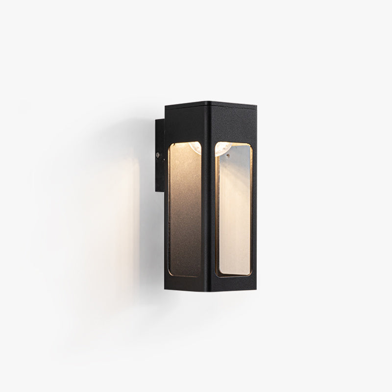 Geometric Outdoor Wall Light | Black, Optional Sensor