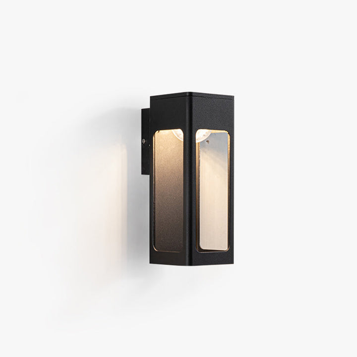 Geometric Outdoor Wall Light | Black, Optional Sensor