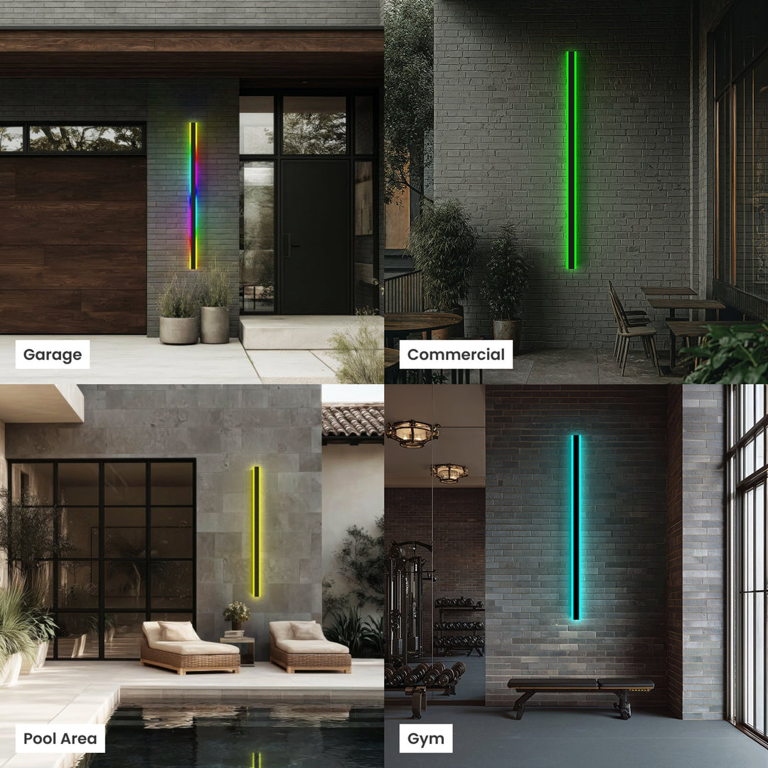 Colour-Changing Linear Outdoor Wall Light | RGB, Remote