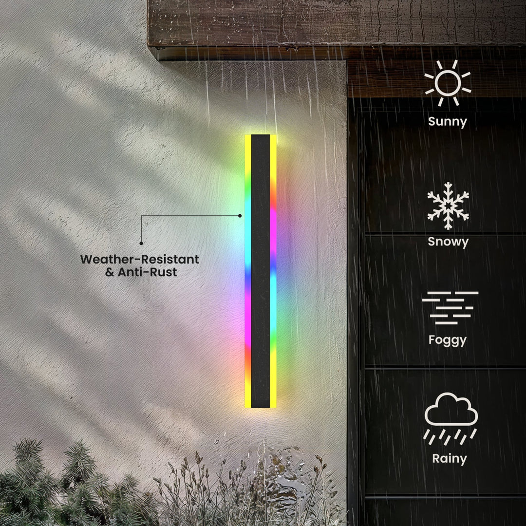 Colour-Changing Linear Outdoor Wall Light | RGB, Remote