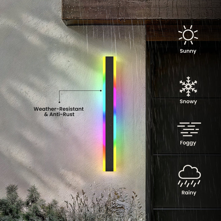 Colour-Changing Linear Outdoor Wall Light | RGB, Remote