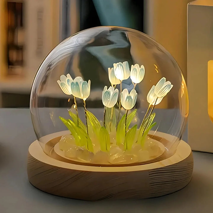Tulip Glass Dome Night Light