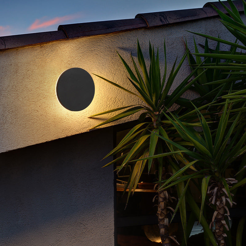 Halo Disc Outdoor Wall Light | Round or Square, Optional Sensor