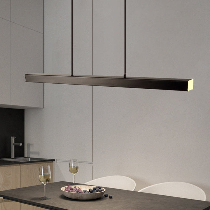 Thala Modern Linear Metal LED Pendant Light Black/Brown
