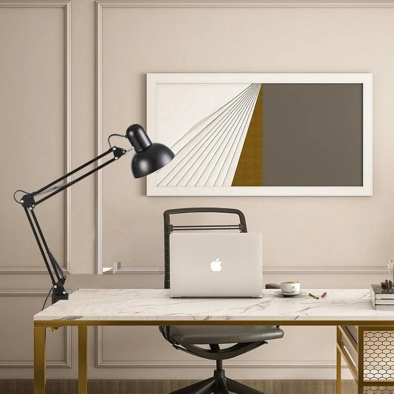 Modern Minimalist Retractable Long Arm Clip Iron ABS 1-Light Table Lamp, view 2