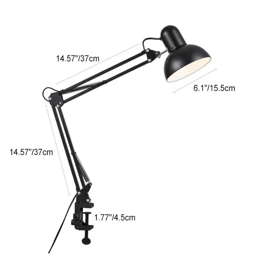 Modern Minimalist Retractable Long Arm Clip Iron ABS 1-Light Table Lamp, view 3