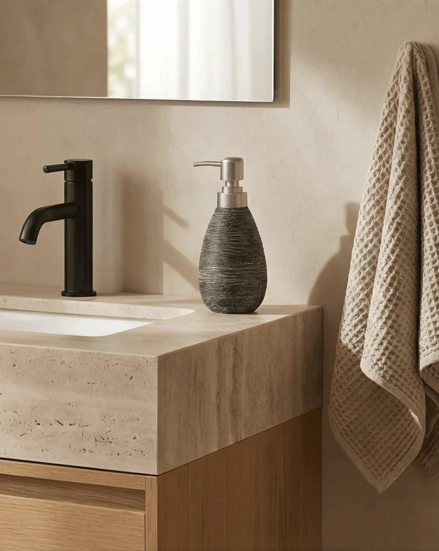 Ceramic Soap Dispenser in Grey