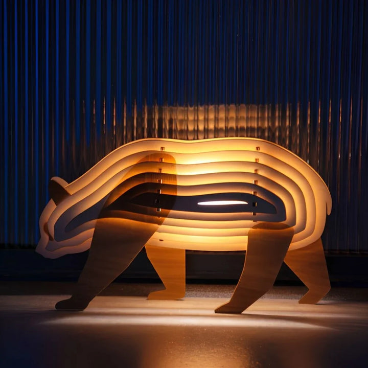 3D Wooden Animal Table Lamp