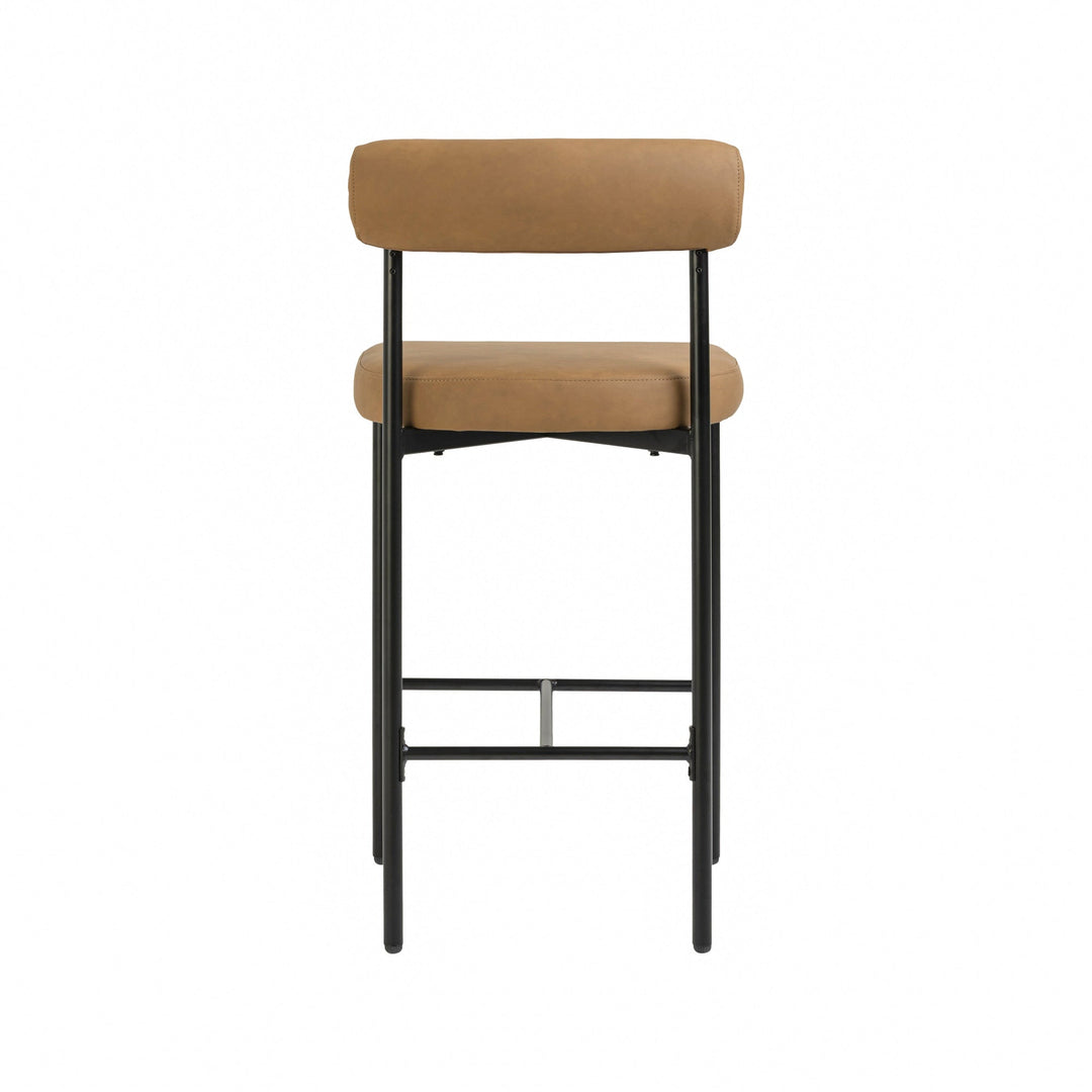 Faux Leather Counter Height Bar Stools Brown (Set of 4)