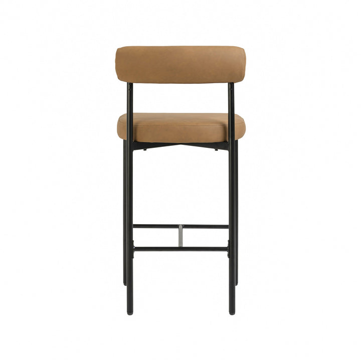 Faux Leather Counter Height Bar Stools Brown (Set of 4)