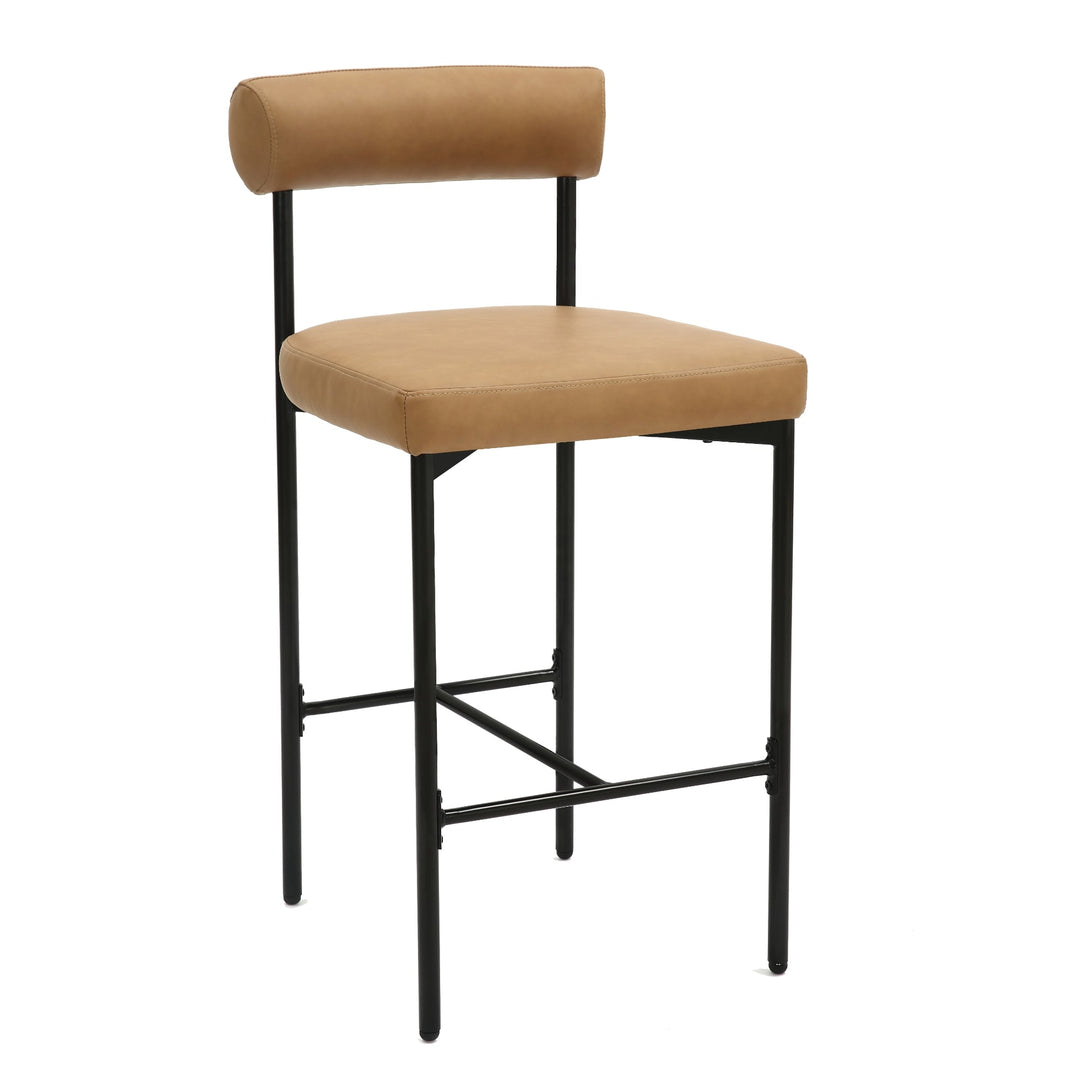 Faux Leather Counter Height Bar Stools Brown (Set of 4)