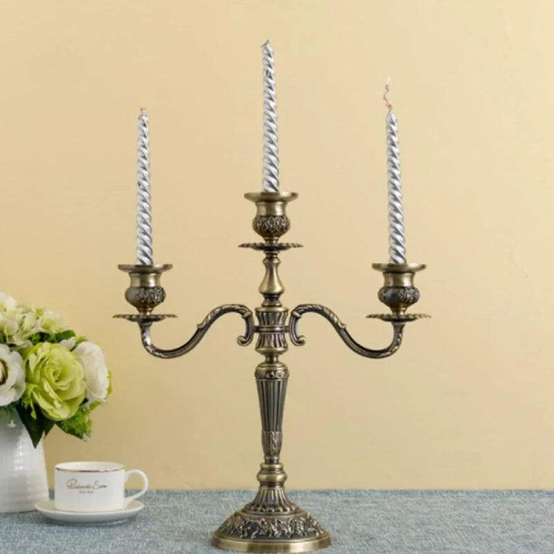 Vintage Floral Alloy Candelabra