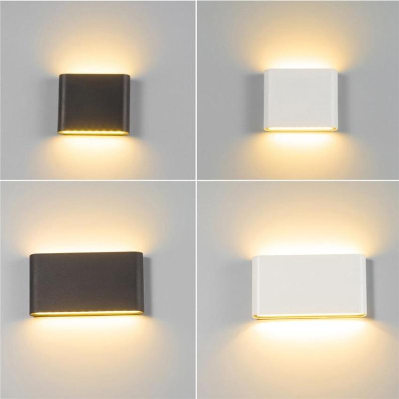 Slim Rectangular Outdoor Wall Light | Up and Down LED, Black or White