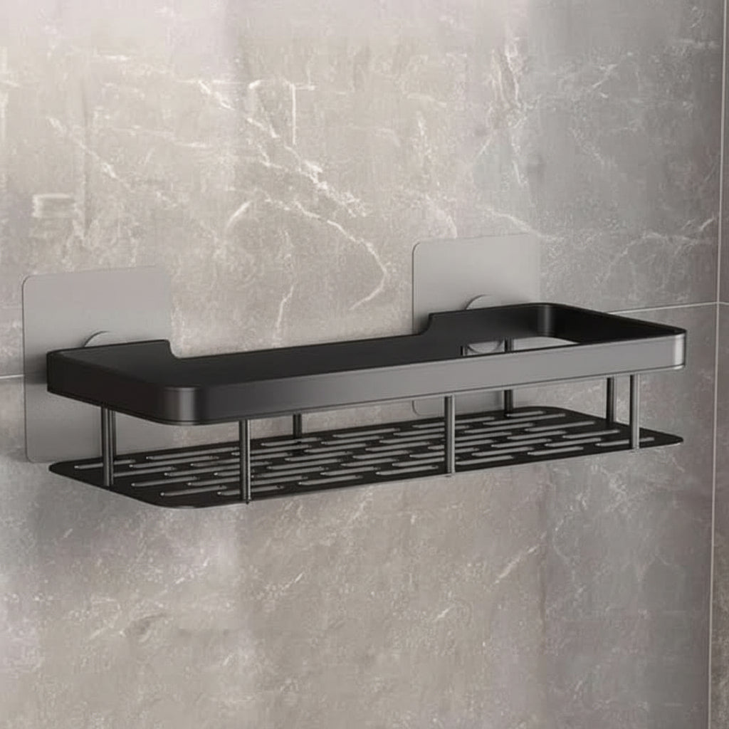 Adhesive Shower Shelf | Drill-Free, Black or Silver