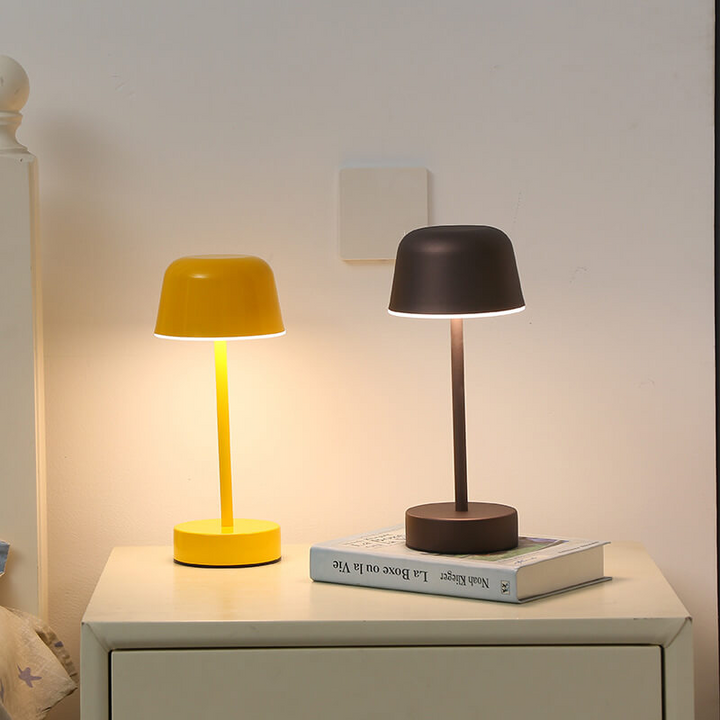 Metal Cone Cordless Table Lamp