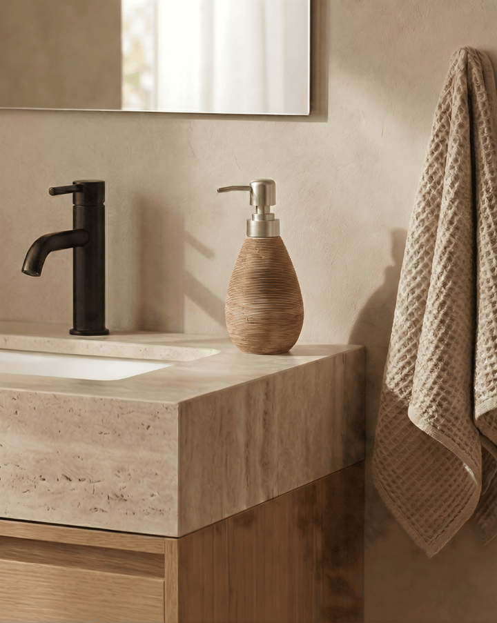 Ceramic Soap Dispenser in Brown