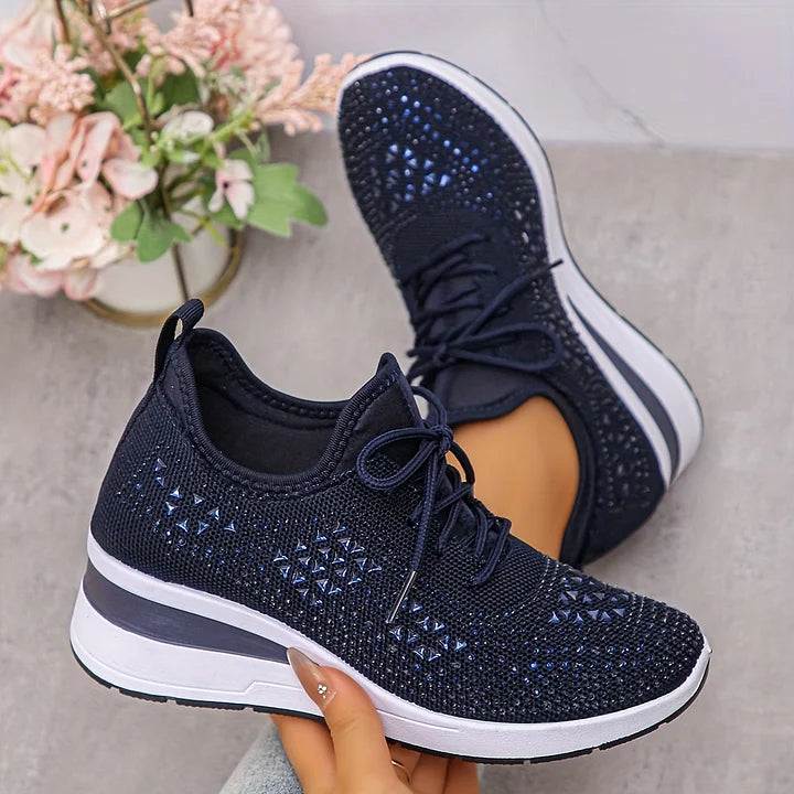Women's Orthopaedic Knitted Lace-Up Comfort Trainers – image 3