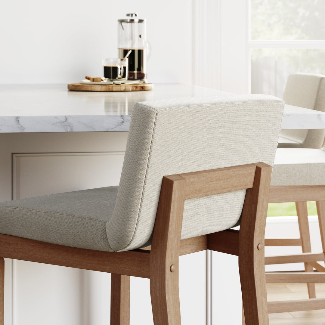 Wood Counter Height Bar Stools Light Brown (Set of 3)