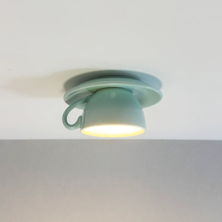 Ceramic Teacup Ceiling Light | Glossy, 11 Colours