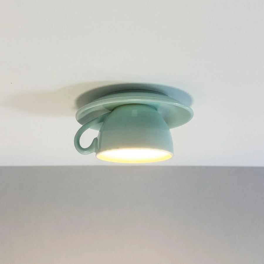 Ceramic Teacup Ceiling Light | Glossy, 11 Colours