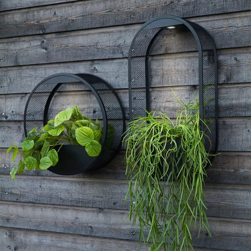 Solar Wall Light with Built-In Planter