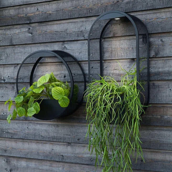 Solar Wall Light with Built-In Planter