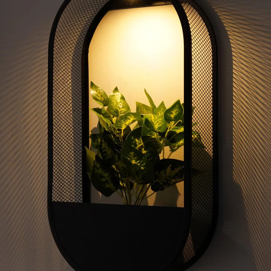 Solar Wall Light with Built-In Planter