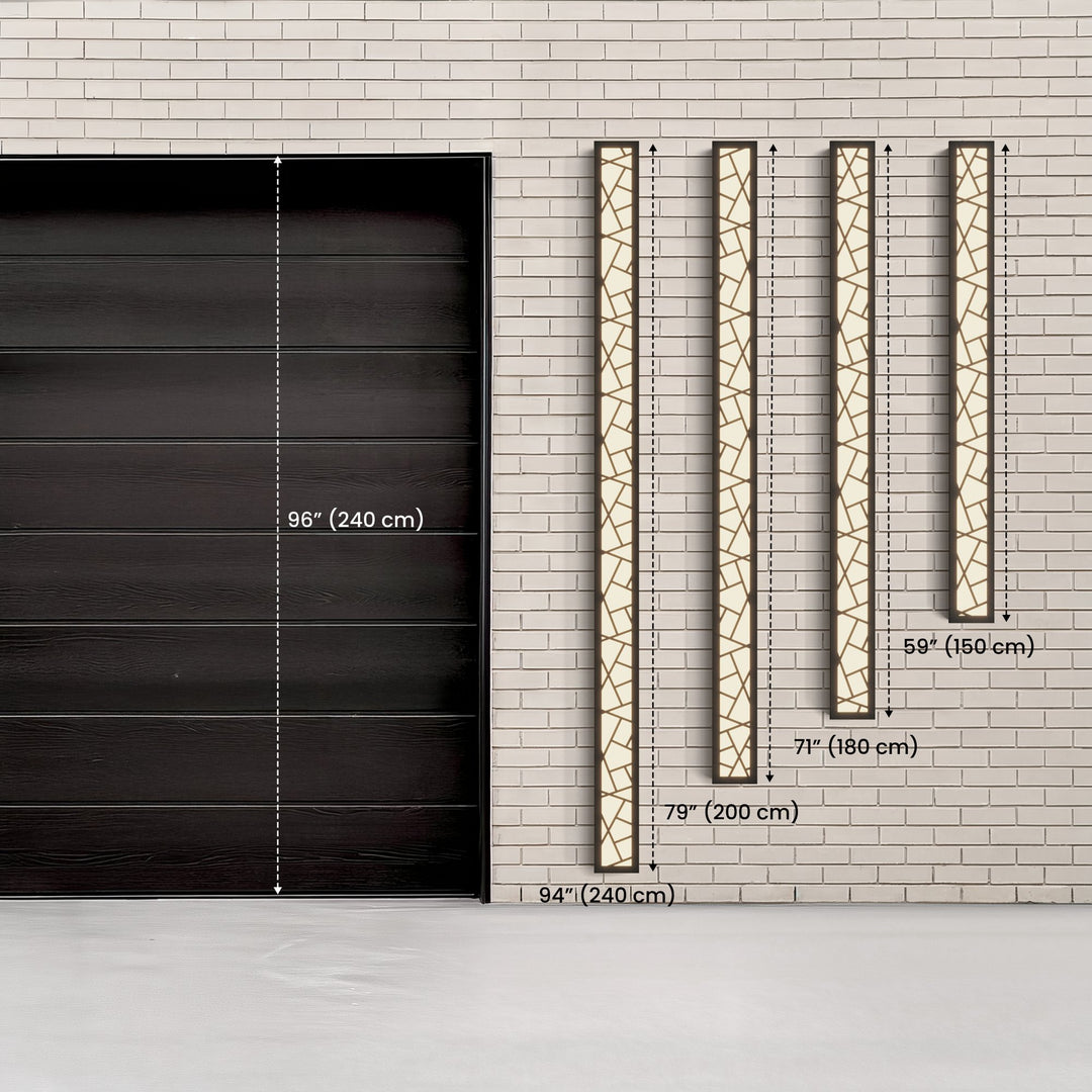 Geometric Outdoor Wall Light | Black, Patterned Diffuser