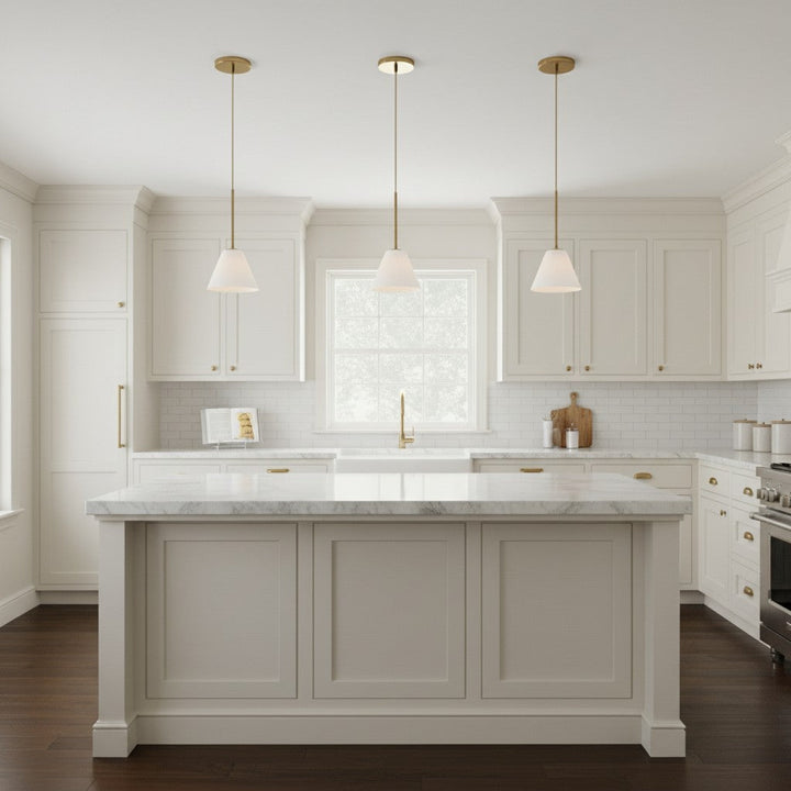 Cone Milk Clear Glass Cone Pendant Light for Kitchen