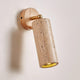 Travertine Spotlight Wall Light | Adjustable, Wood Backplate