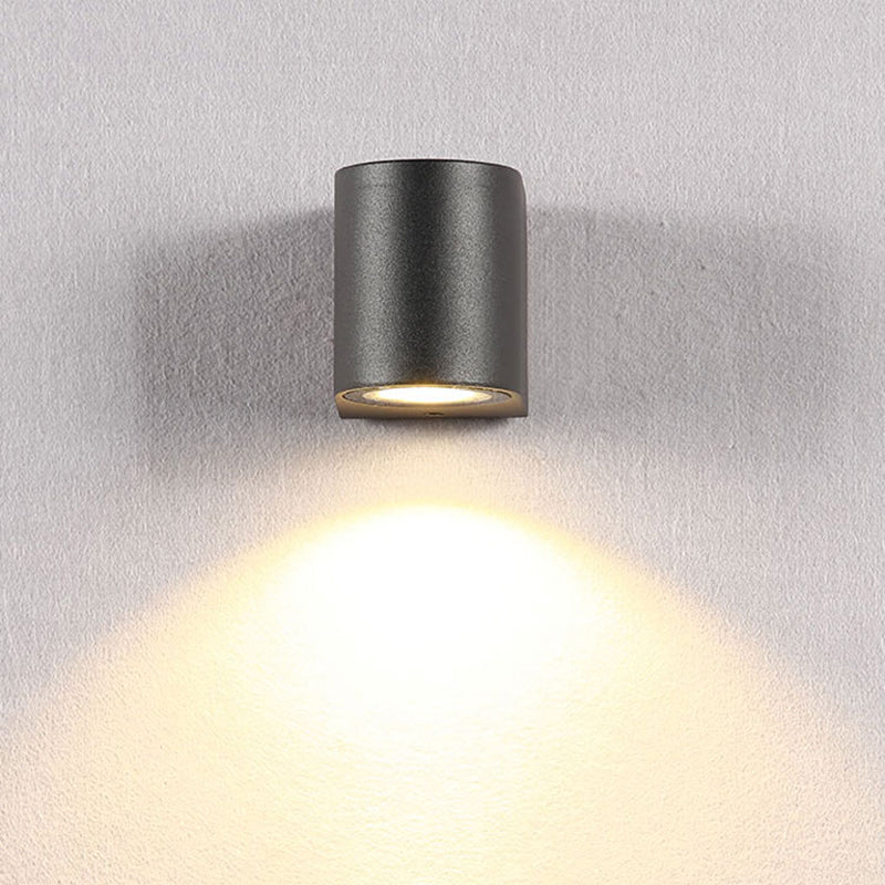 Square Up and Down Outdoor Wall Light | Black LED