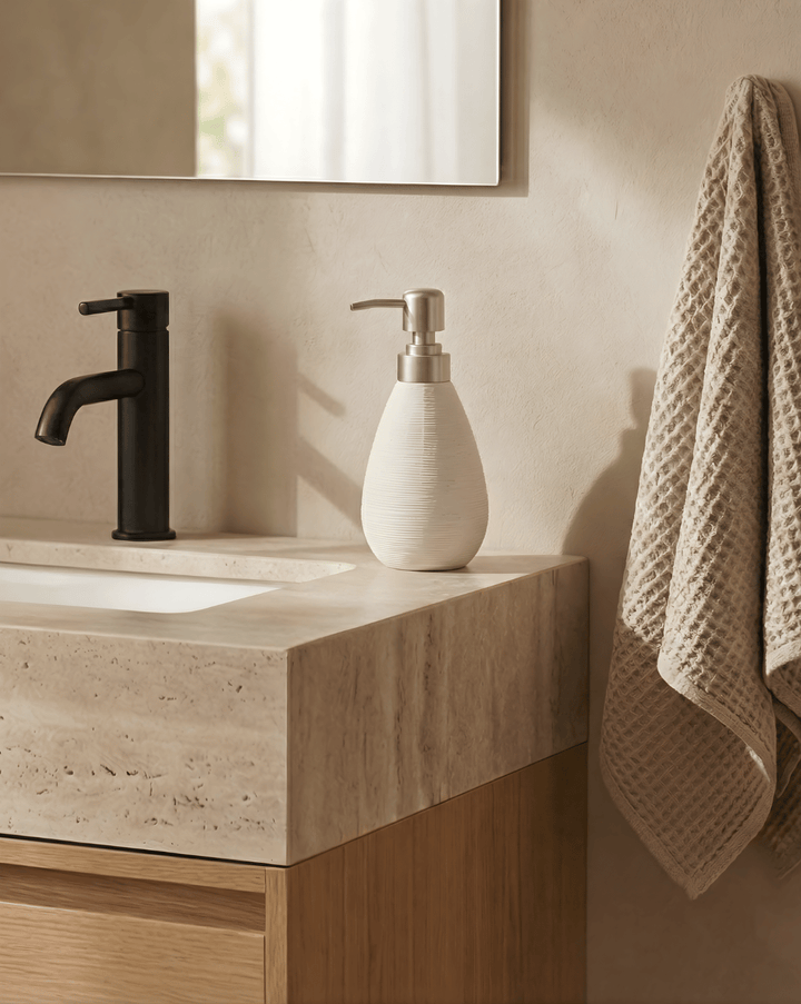 Ceramic Soap Dispenser in White