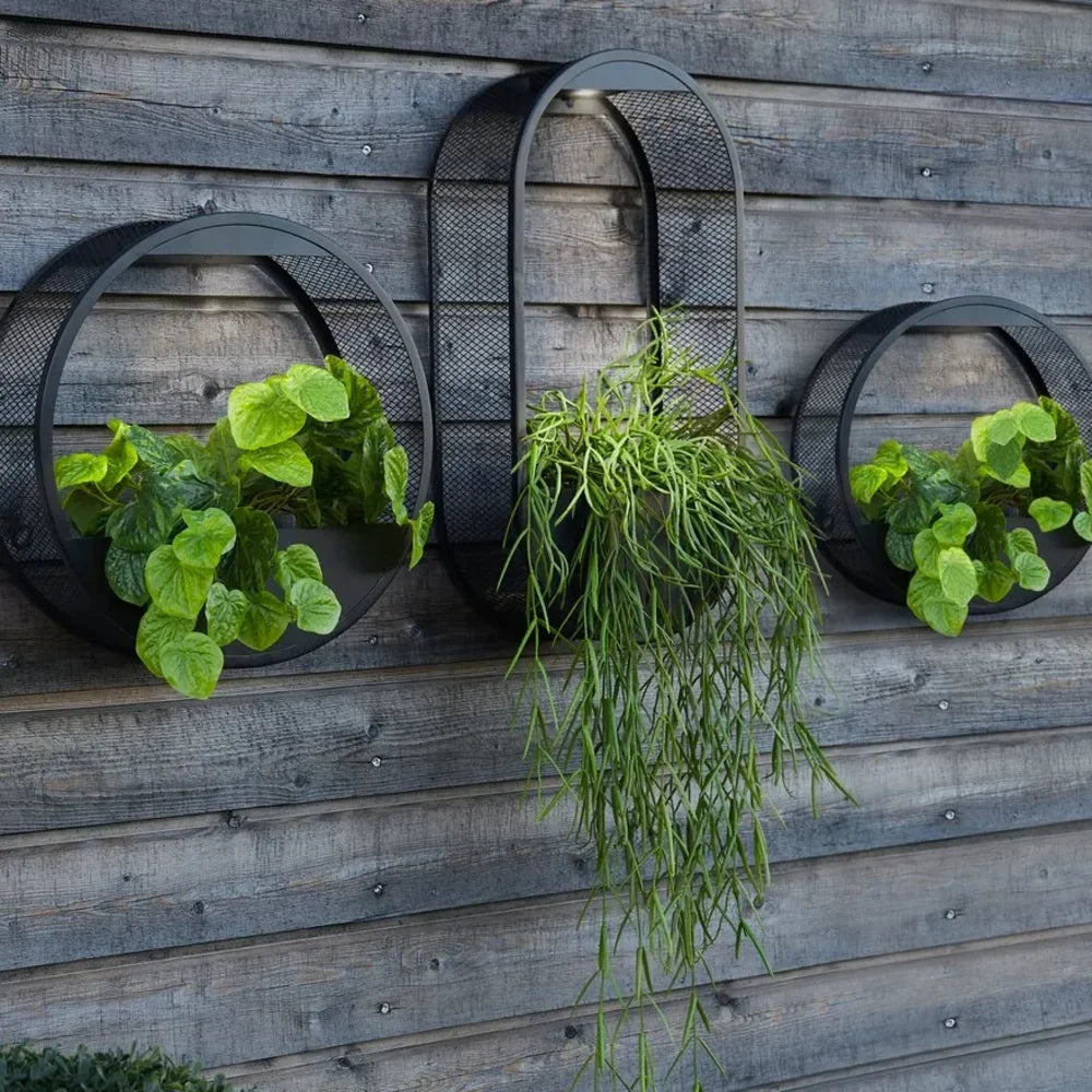 Solar Wall Light with Built-In Planter