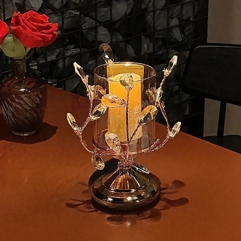 Crystal Glass Petal Candle Holder