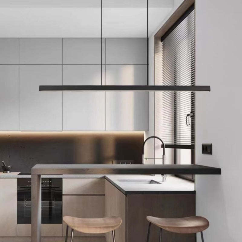Lerin Modern Linear LED Pendant Light Black/Brown