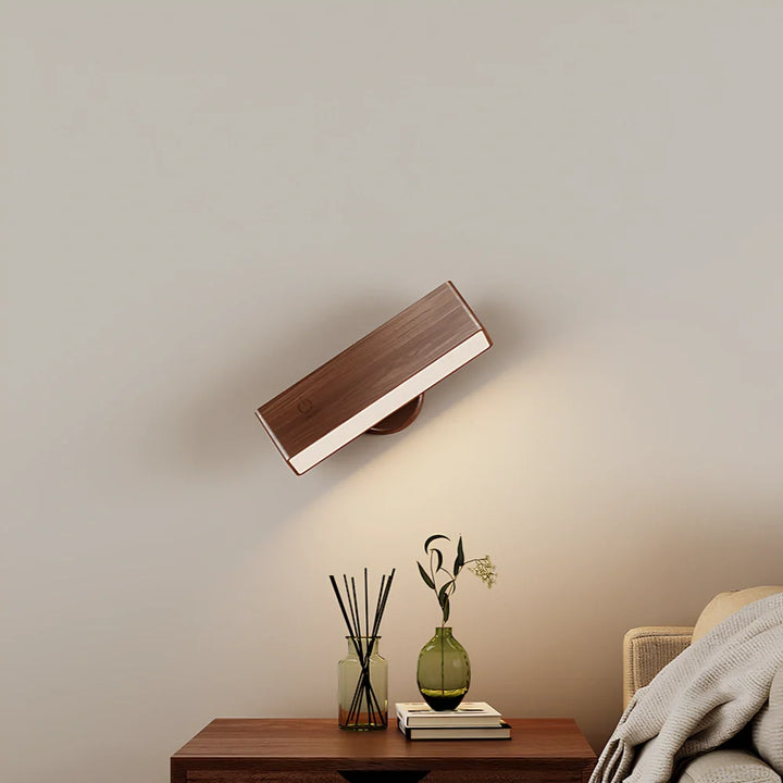 Wooden Rotatable Cordless Wall Light