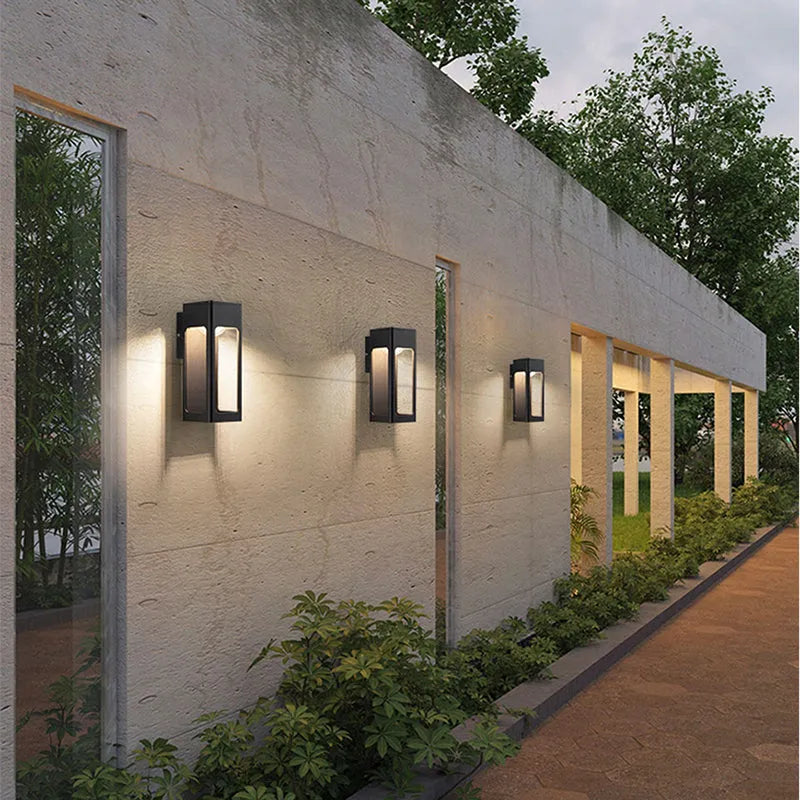 Geometric Outdoor Wall Light | Black, Optional Sensor