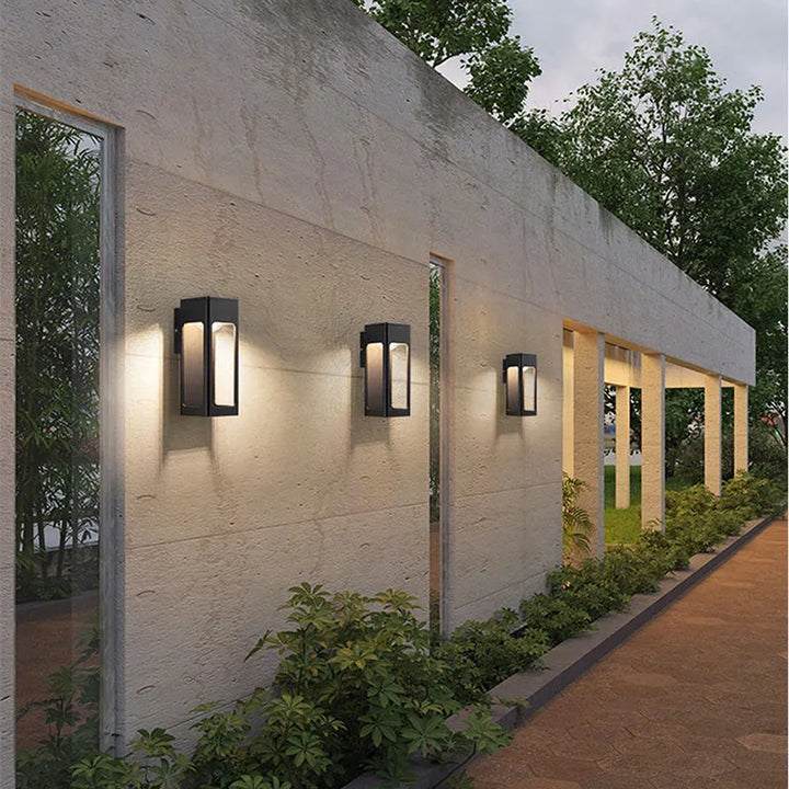 Geometric Outdoor Wall Light | Black, Optional Sensor