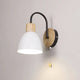 Swan-Neck Wall Light | Wood and Metal, Pull Cord, 12 Colours
