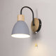 Swan-Neck Wall Light | Wood and Metal, Pull Cord, 12 Colours