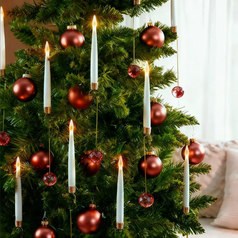 Christmas Tree Candle Lights with Crystal Drops