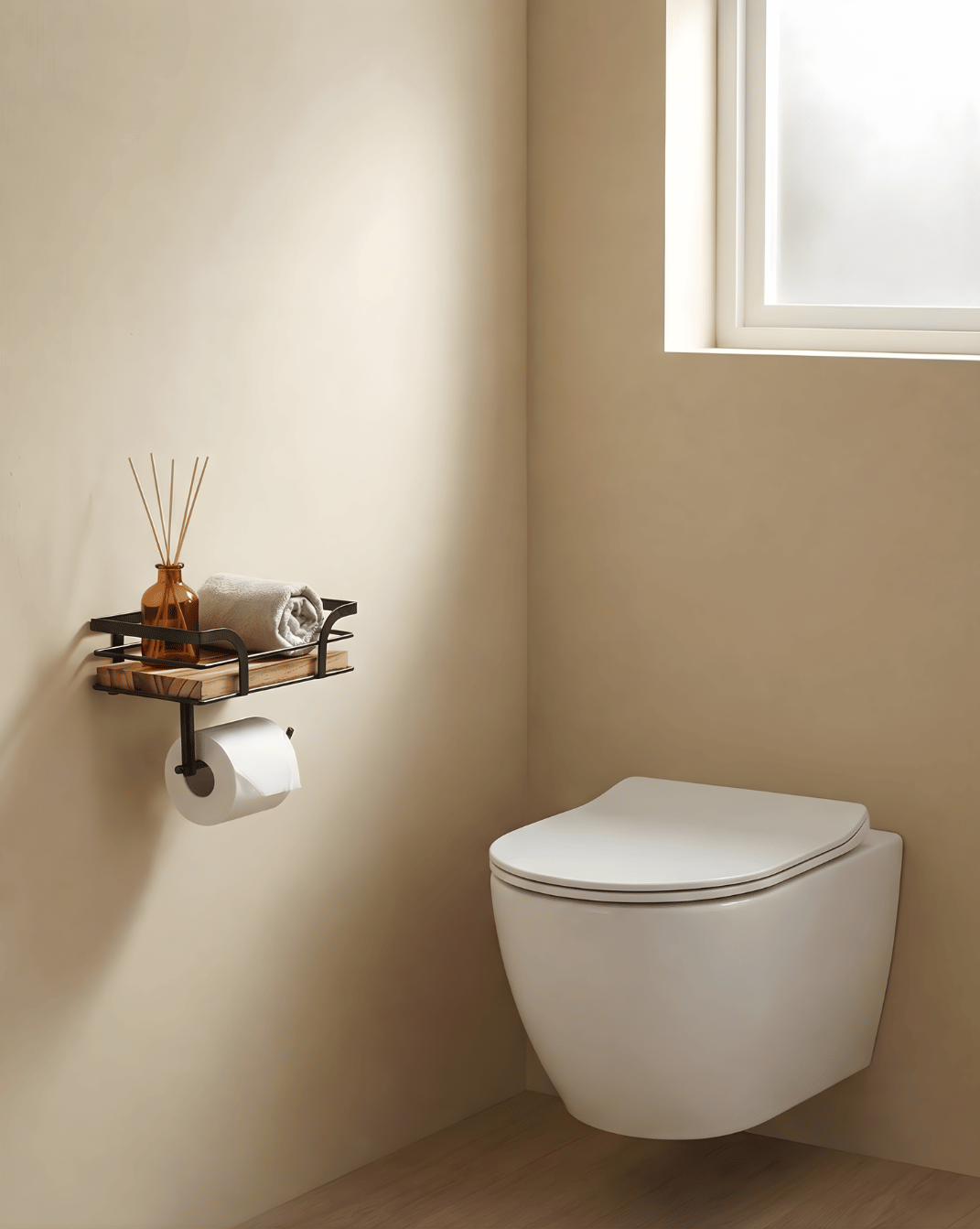 Wall Toilet Roll Holder With Spare Roll Storage, view 2