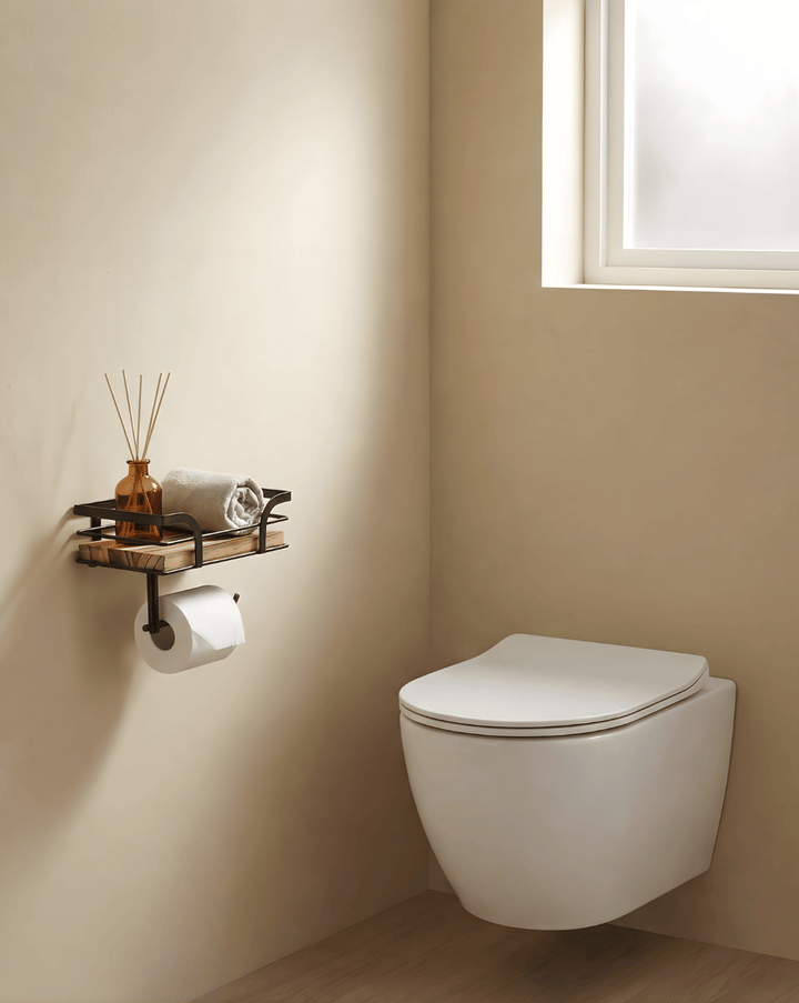 Wall Toilet Roll Holder With Spare Roll Storage, view 2